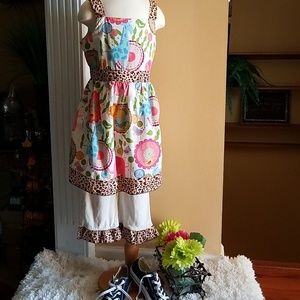 Adorable leopard print/ zoo swing dress/crop pant